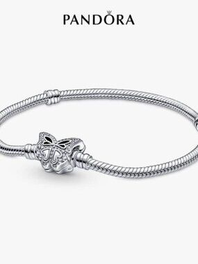 Pandora Butterfly Clasp Snake Chain Bracelet